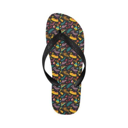 Aloha Hawaii Summer Design Themed Print Flip Flops-JTAMIGO.COM