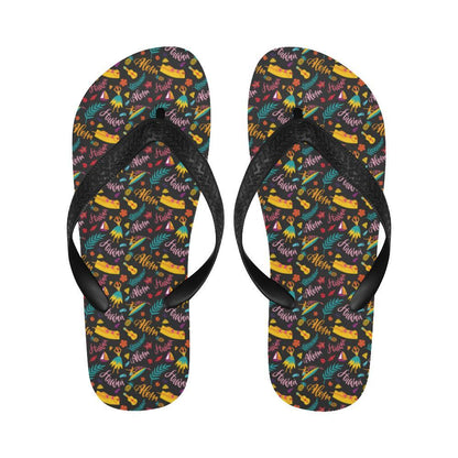 Aloha Hawaii Summer Design Themed Print Flip Flops-JTAMIGO.COM