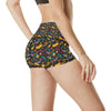 Aloha Hawaii Summer Design Themed Print High Waisted Spandex Shorts-JTAMIGO.COM