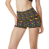 Aloha Hawaii Summer Design Themed Print High Waisted Spandex Shorts-JTAMIGO.COM