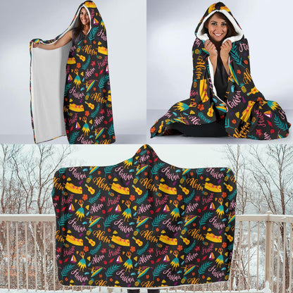 Aloha Hawaii Summer Design Themed Print Hooded Blanket-JTAMIGO.COM