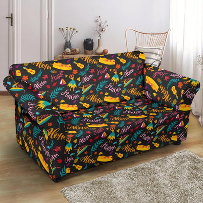 Aloha Hawaii Summer Design Themed Print Loveseat Slipcover-JTAMIGO.COM