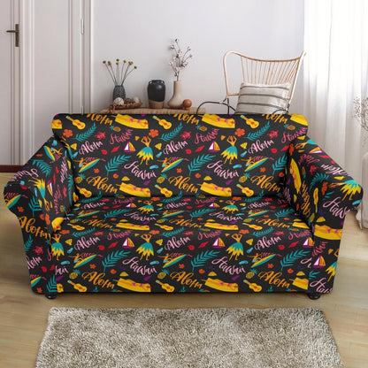 Aloha Hawaii Summer Design Themed Print Loveseat Slipcover-JTAMIGO.COM