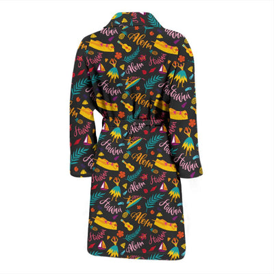 Aloha Hawaii Summer Design Themed Print Men Bath Robe-JTAMIGO.COM