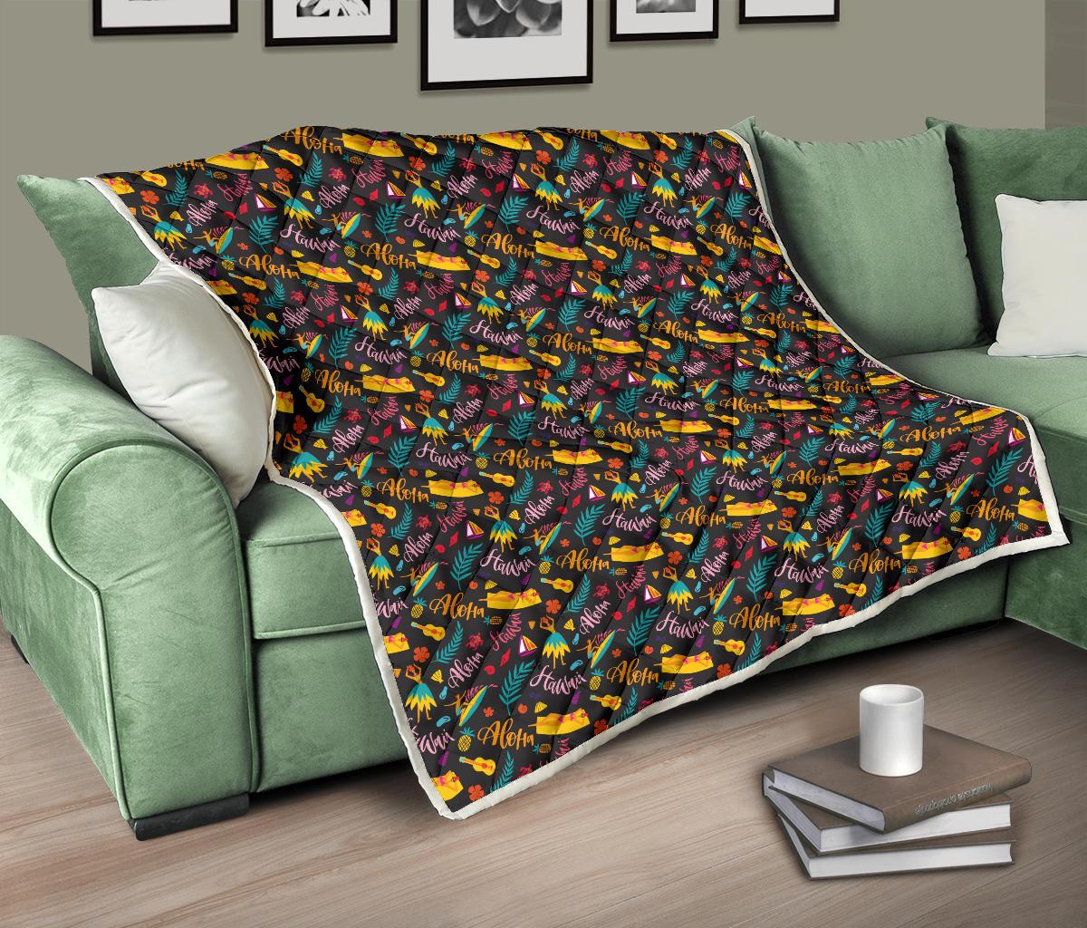 Aloha Hawaii Summer Design Themed Print Premium Quilt-JTAMIGO.COM