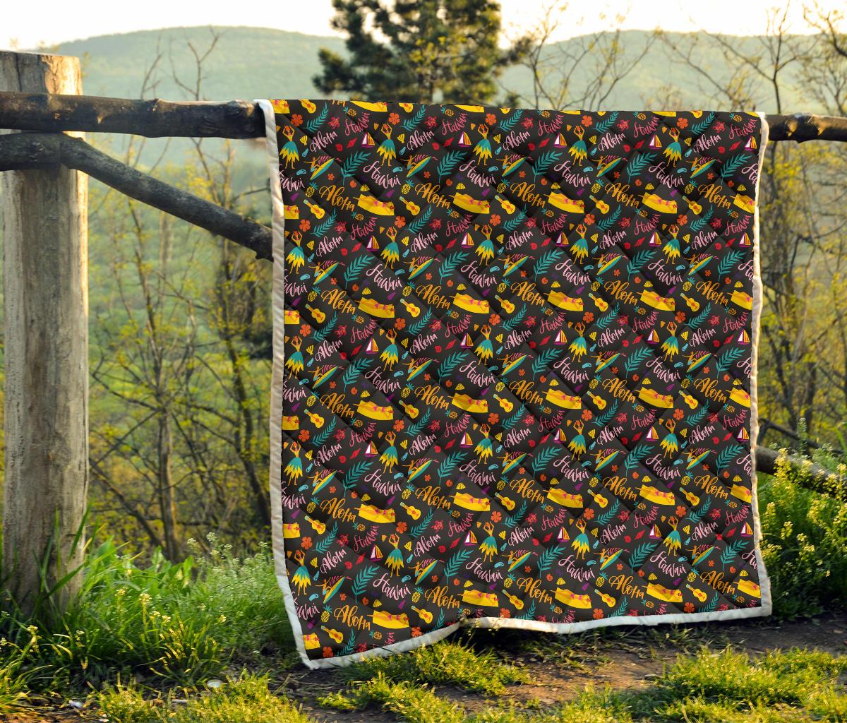 Aloha Hawaii Summer Design Themed Print Premium Quilt-JTAMIGO.COM