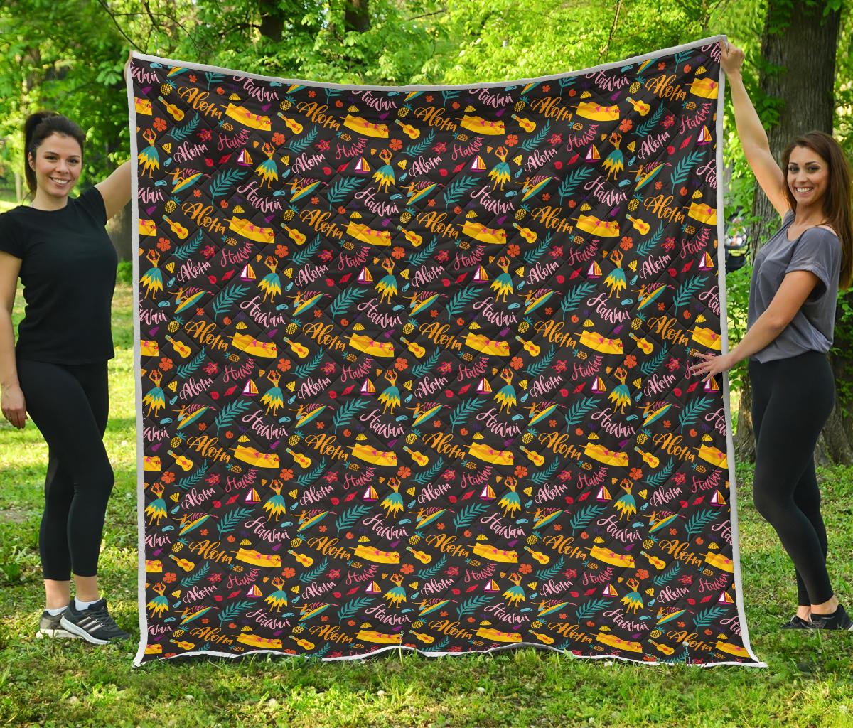 Aloha Hawaii Summer Design Themed Print Premium Quilt-JTAMIGO.COM