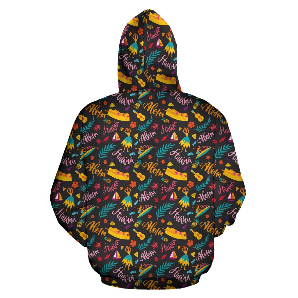 Aloha Hawaii Summer Design Themed Print Pullover Hoodie