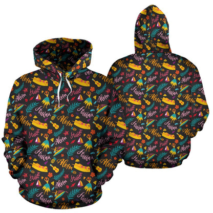 Aloha Hawaii Summer Design Themed Print Pullover Hoodie