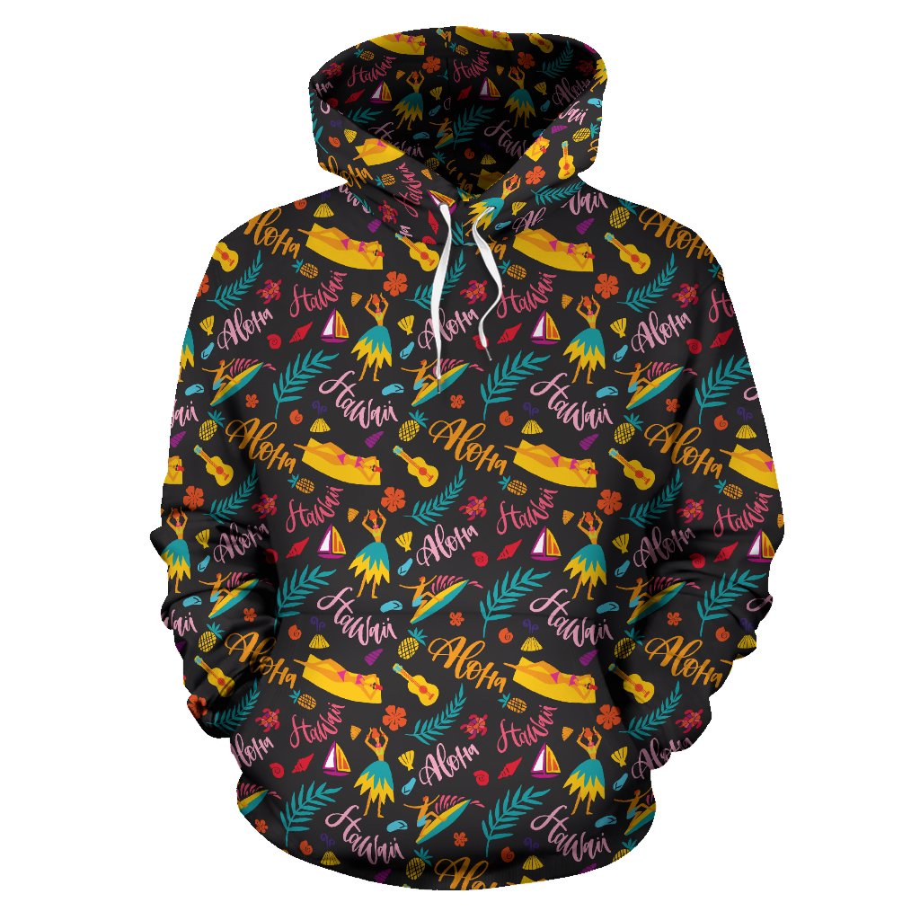 Aloha Hawaii Summer Design Themed Print Pullover Hoodie