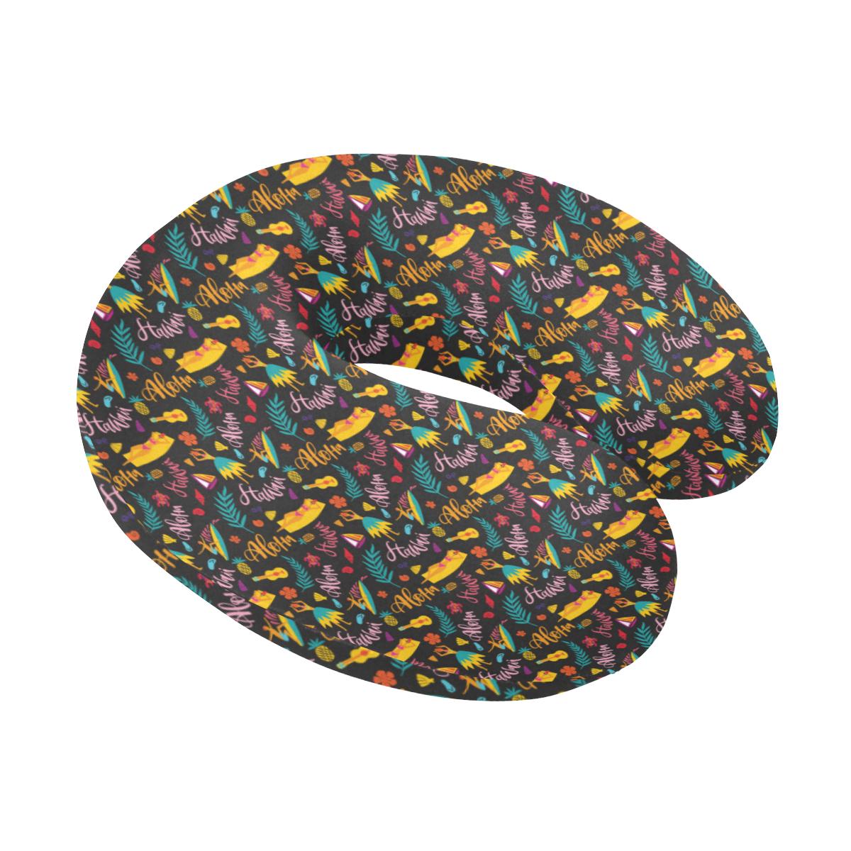 Aloha Hawaii Summer Design Themed Print U-Shaped Travel Neck Pillow-JTAMIGO.COM