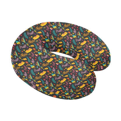 Aloha Hawaii Summer Design Themed Print U-Shaped Travel Neck Pillow-JTAMIGO.COM