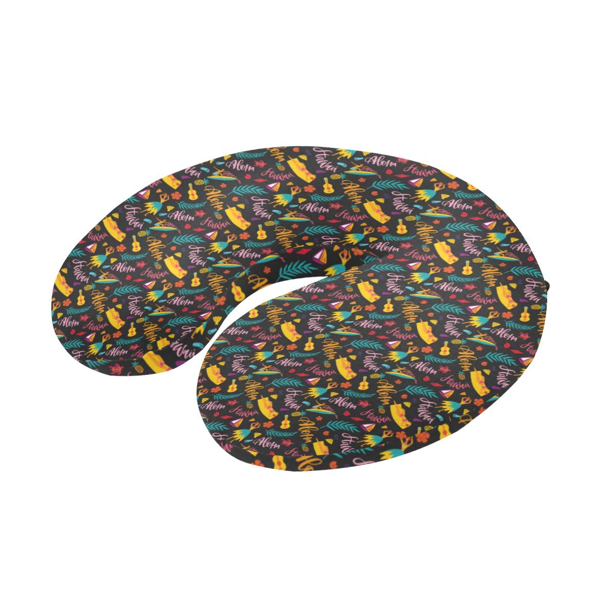 Aloha Hawaii Summer Design Themed Print U-Shaped Travel Neck Pillow-JTAMIGO.COM