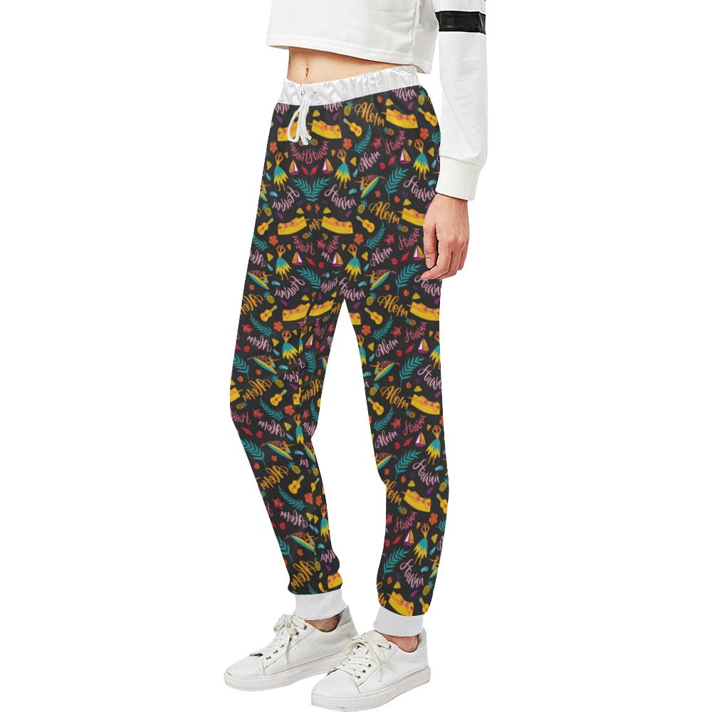 Aloha Hawaii Summer Design Themed Print Unisex Casual Sweatpants (Model L11)-JTAMIGO.COM
