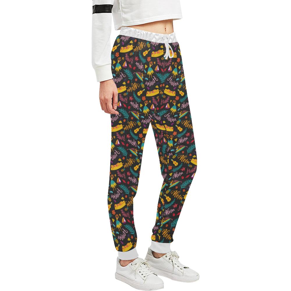 Aloha Hawaii Summer Design Themed Print Unisex Casual Sweatpants (Model L11)-JTAMIGO.COM