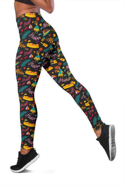 Aloha Hawaii Summer Design Themed Print Women Leggings