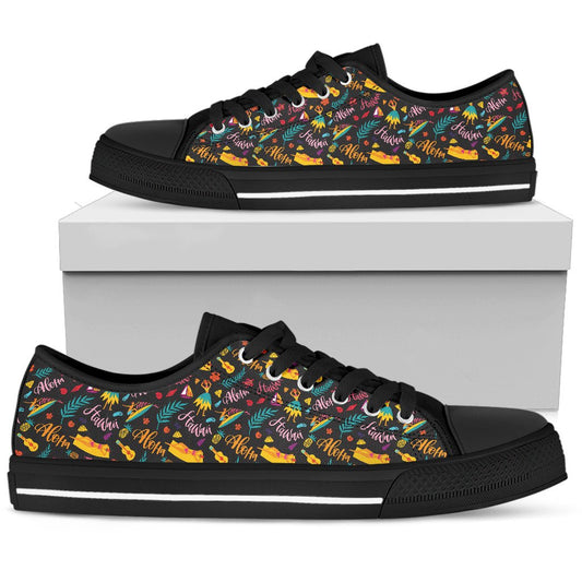 Aloha Hawaii Summer Design Themed Print Women Low Top Shoes