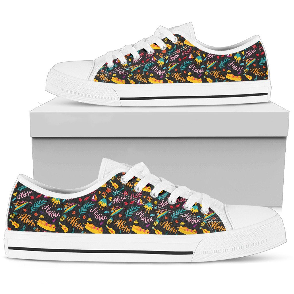 Aloha Hawaii Summer Design Themed Print Women Low Top Shoes