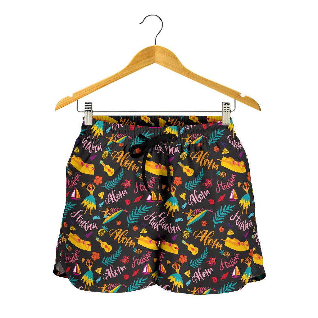 Aloha Hawaii Summer Design Themed Print Women Shorts-JTAMIGO.COM