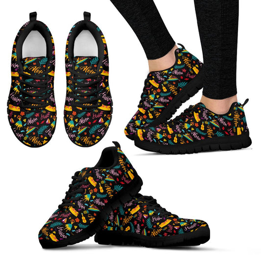 Aloha Hawaii Summer Design Themed Print Women Sneakers Shoes