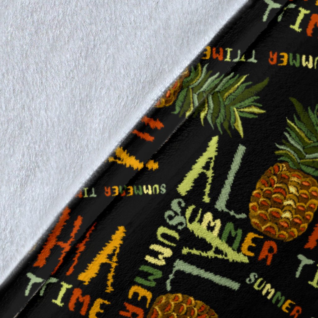 Aloha Hawaii Time Design Themed Print Fleece Blanket