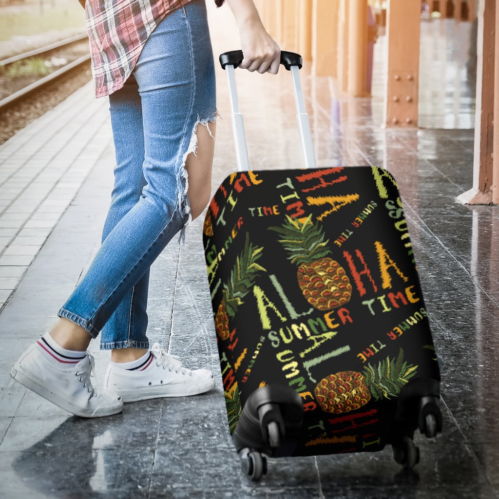 Aloha Hawaii Time Design Themed Print Luggage Cover Protector