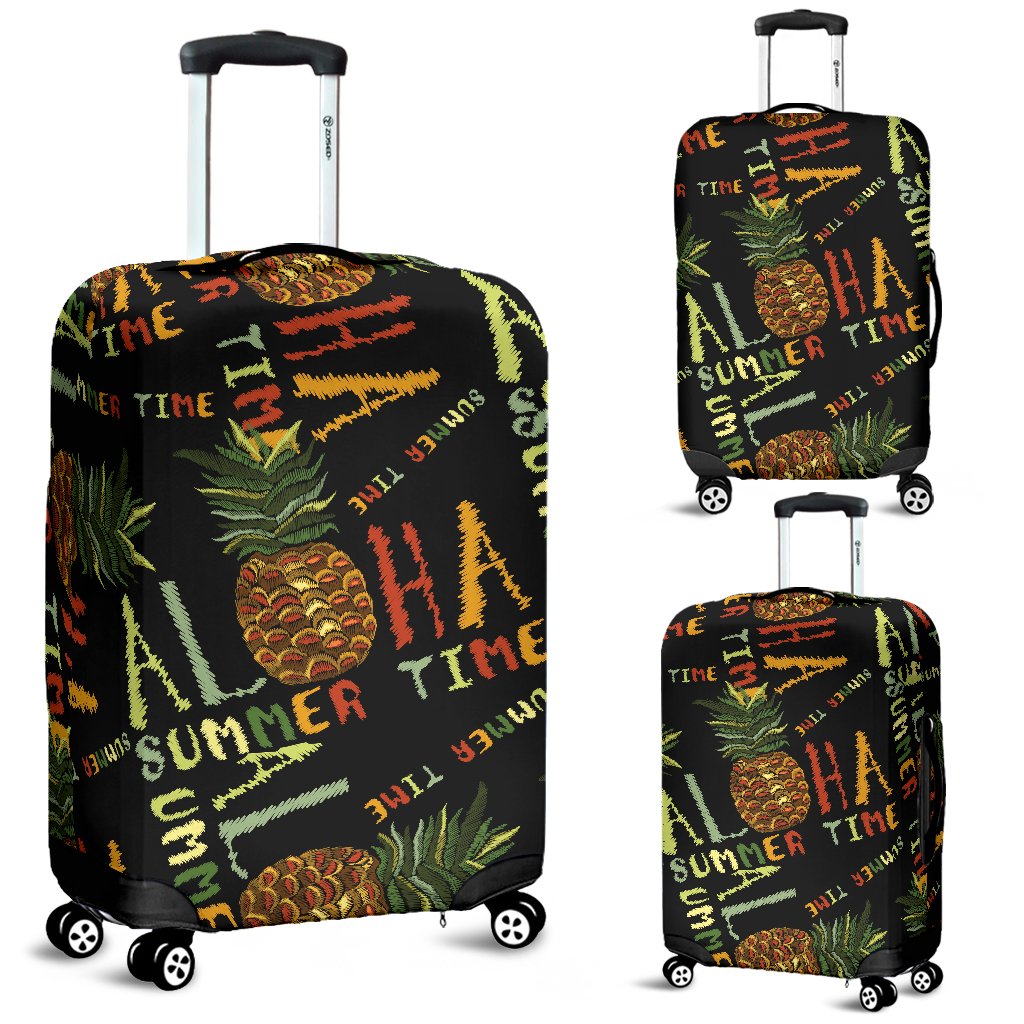 Aloha Hawaii Time Design Themed Print Luggage Cover Protector