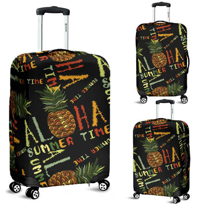 Aloha Hawaii Time Design Themed Print Luggage Cover Protector