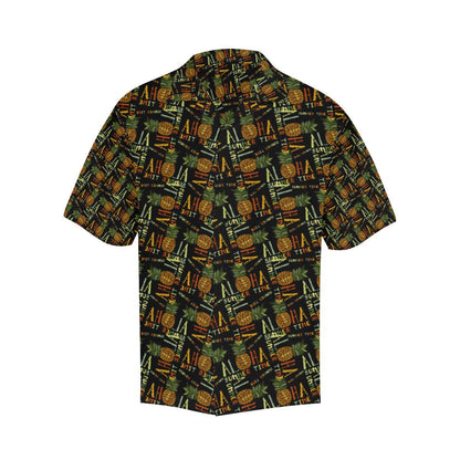 Aloha Hawaii Time Design Themed Print Men Aloha Hawaiian Shirt