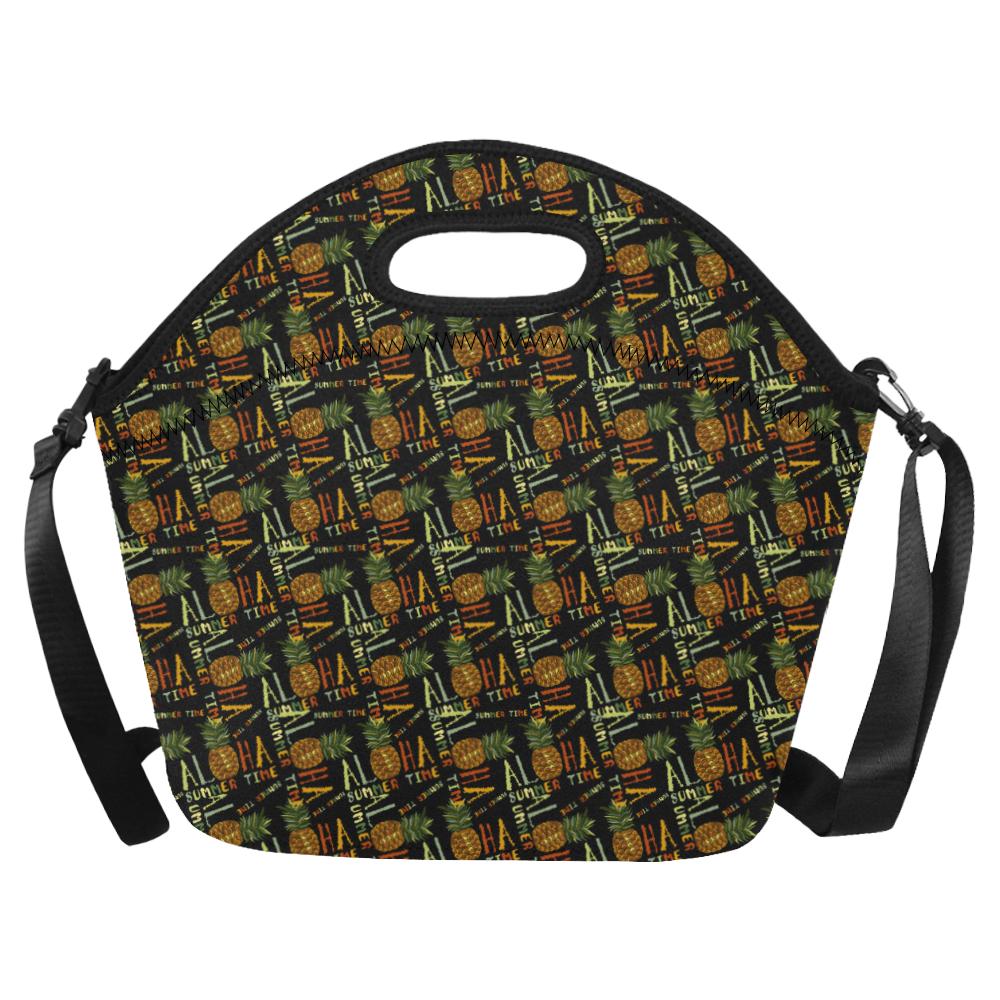 Aloha Hawaii Time Design Themed Print Neoprene Lunch Bag (Model 1669)(Large)-JTAMIGO.COM