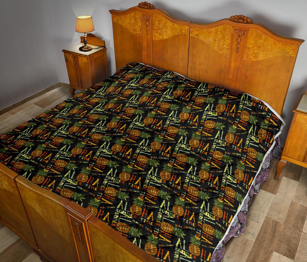 Aloha Hawaii Time Design Themed Print Premium Quilt-JTAMIGO.COM