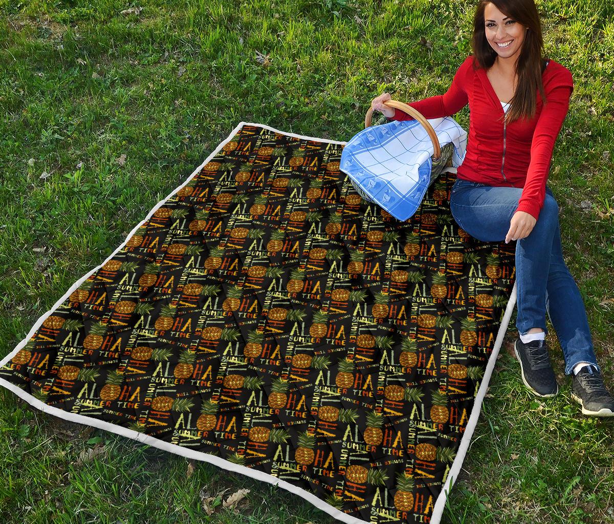 Aloha Hawaii Time Design Themed Print Premium Quilt-JTAMIGO.COM