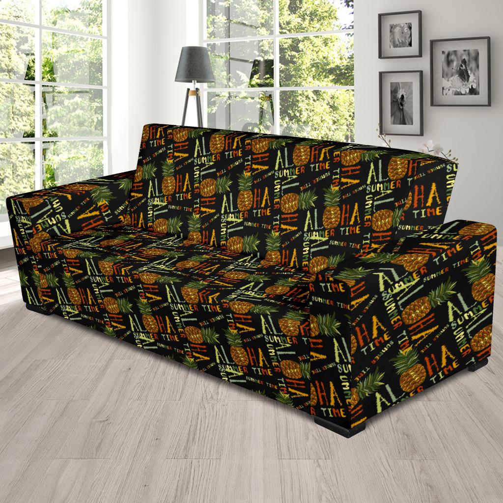 Aloha Hawaii Time Design Themed Print Sofa Slipcover-JTAMIGO.COM