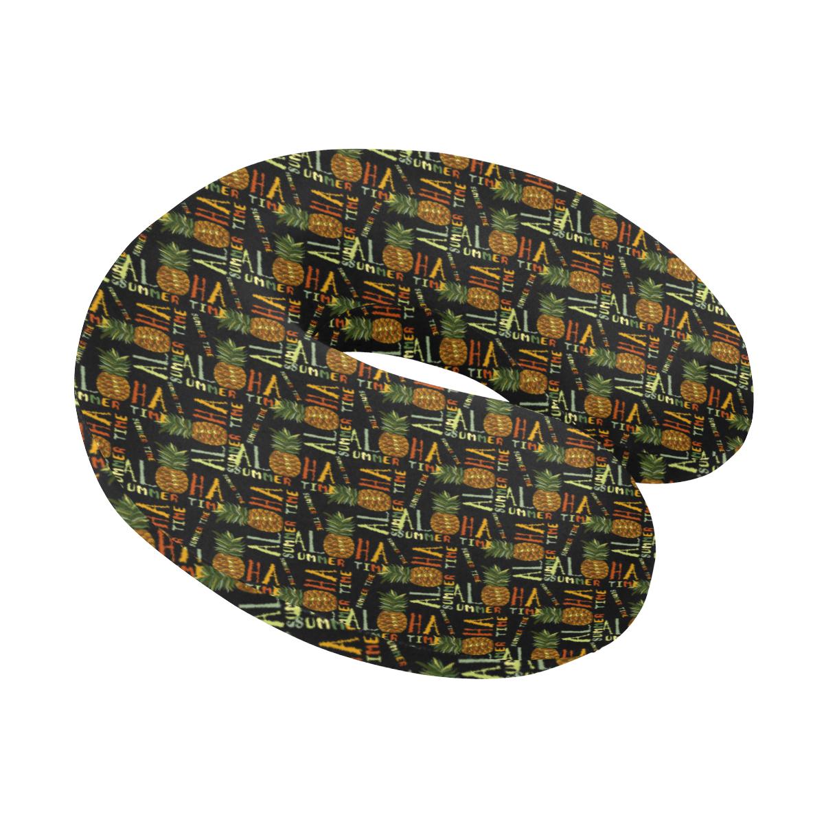 Aloha Hawaii Time Design Themed Print U-Shaped Travel Neck Pillow-JTAMIGO.COM