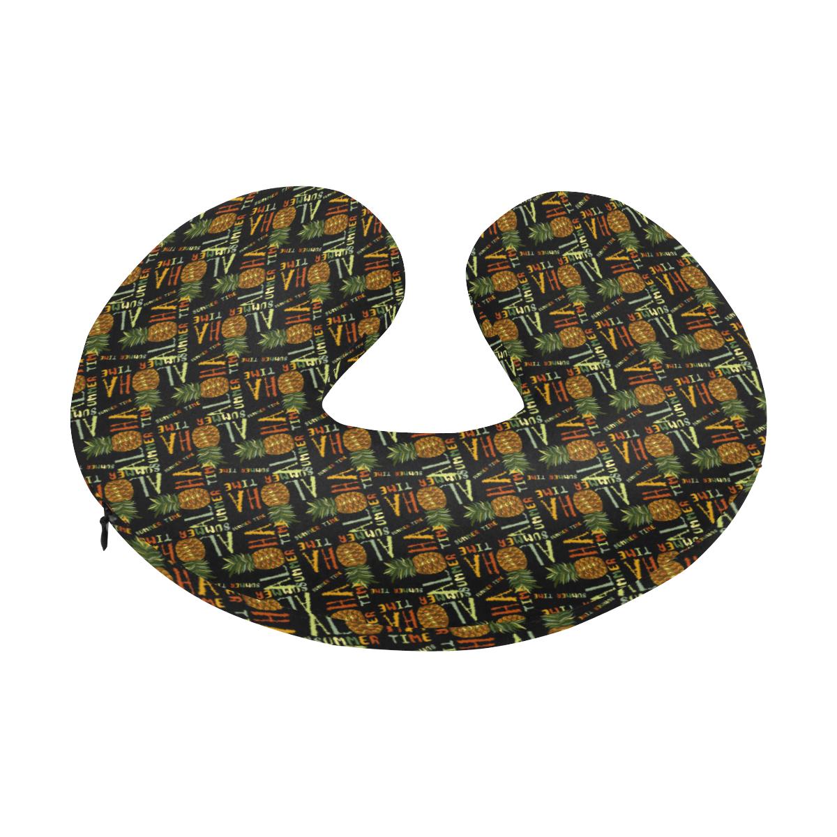 Aloha Hawaii Time Design Themed Print U-Shaped Travel Neck Pillow-JTAMIGO.COM