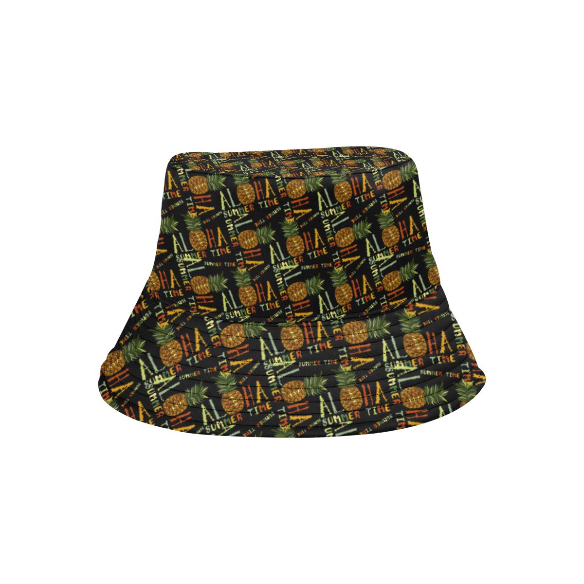 Aloha Hawaii Time Design Themed Print Unisex Bucket Hat