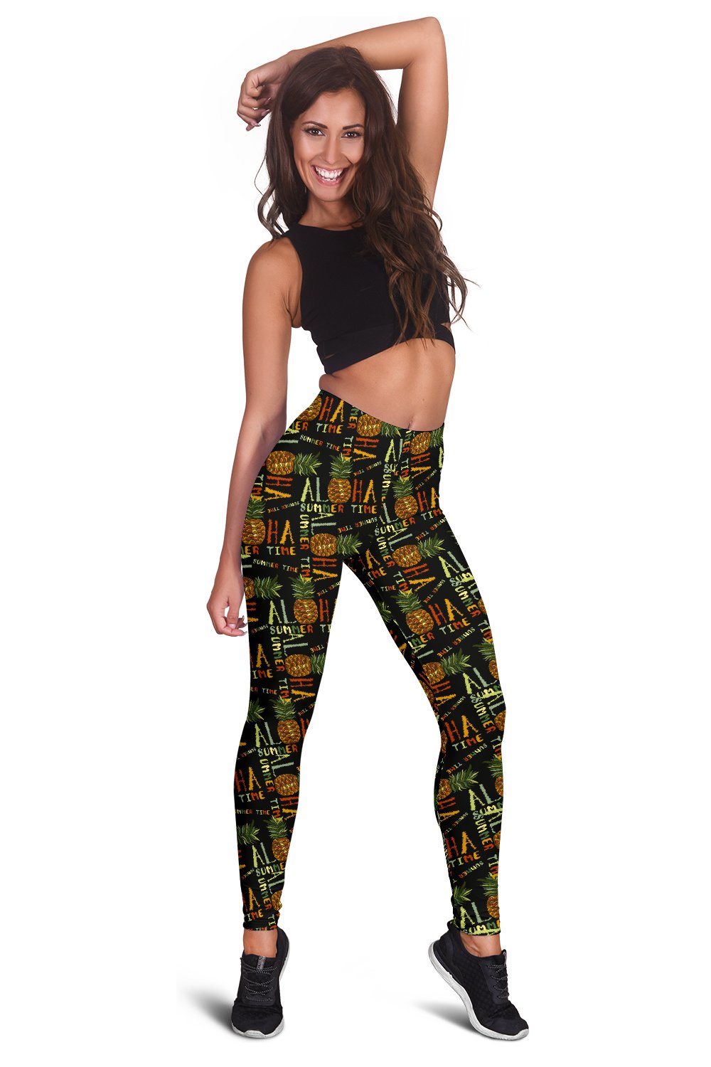 Aloha Hawaii Time Design Themed Print Women Leggings