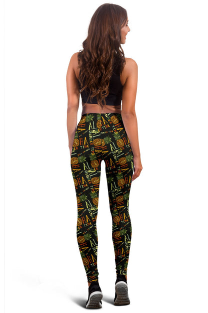 Aloha Hawaii Time Design Themed Print Women Leggings