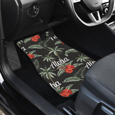 Aloha Palm Tree Design Themed Print Car Floor Mats