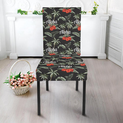 Aloha Palm Tree Design Themed Print Dinning Chair Slipper-JTAMIGO.COM