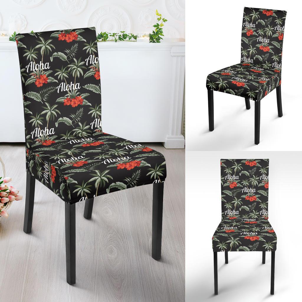 Aloha Palm Tree Design Themed Print Dinning Chair Slipper-JTAMIGO.COM