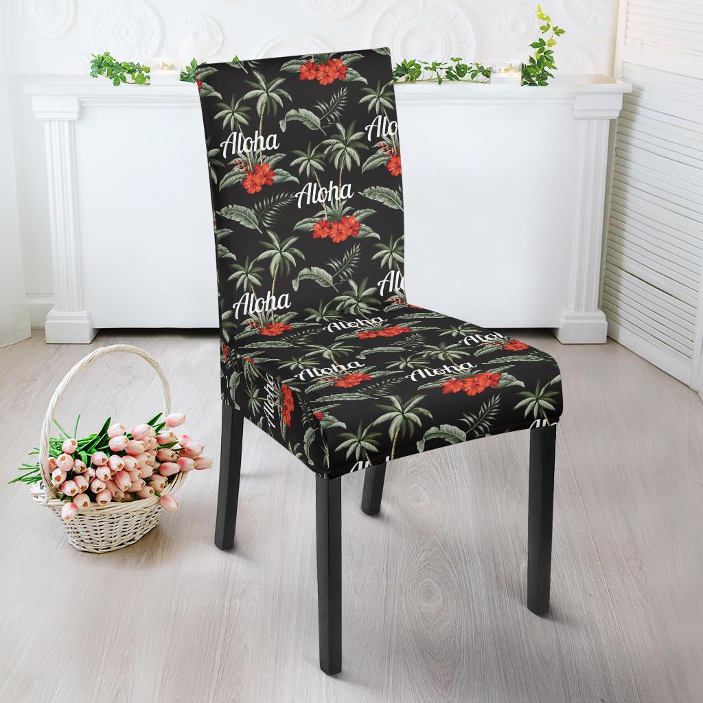 Aloha Palm Tree Design Themed Print Dinning Chair Slipper-JTAMIGO.COM