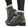 Aloha Palm Tree Design Themed Print Faux Fur Leather Boots-JTAMIGO.COM