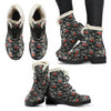 Aloha Palm Tree Design Themed Print Faux Fur Leather Boots-JTAMIGO.COM