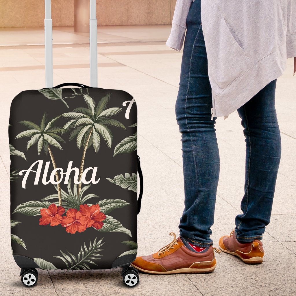 Aloha Palm Tree Design Themed Print Luggage Cover Protector
