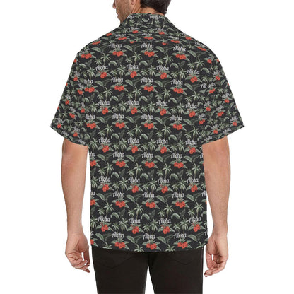 Aloha Palm Tree Design Themed Print Men Aloha Hawaiian Shirt