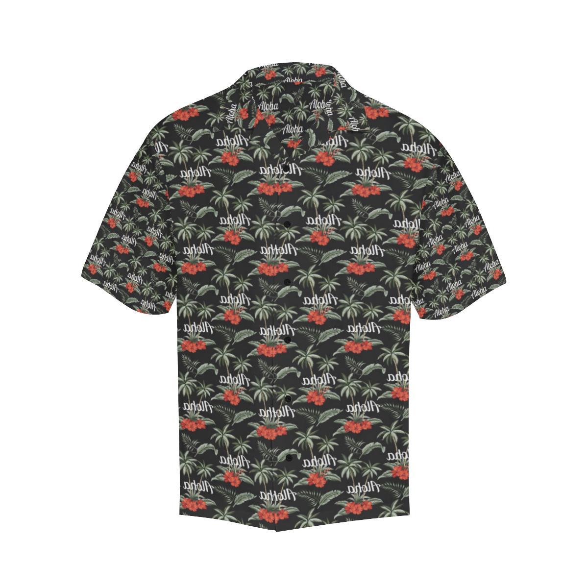 Aloha Palm Tree Design Themed Print Men Aloha Hawaiian Shirt