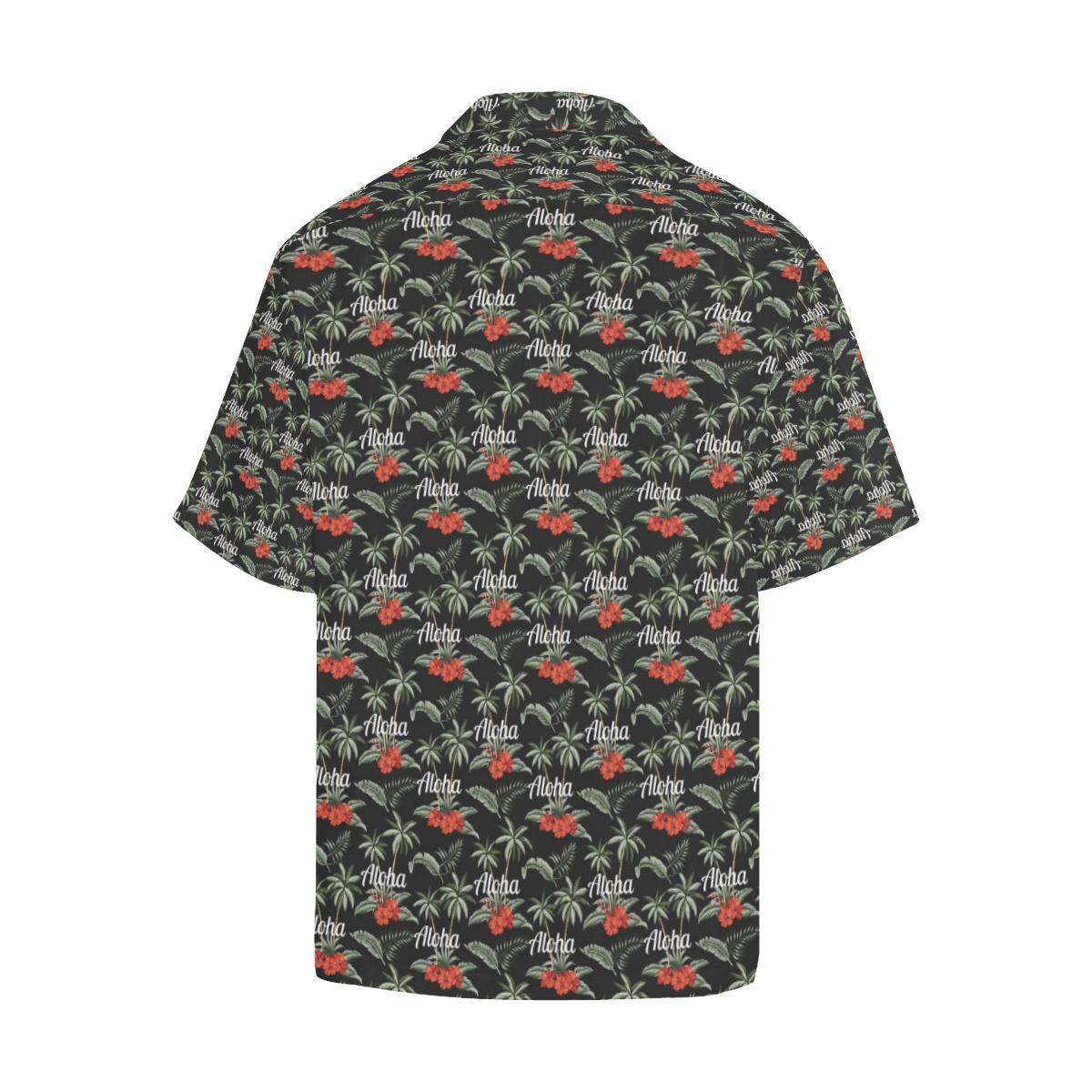 Aloha Palm Tree Design Themed Print Men Aloha Hawaiian Shirt