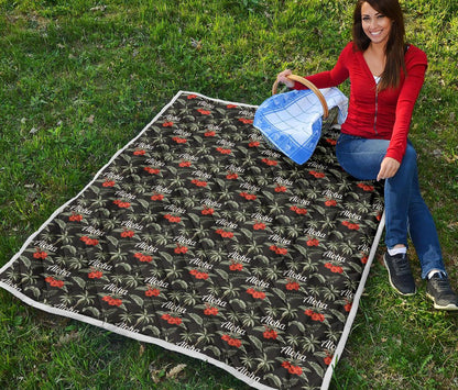 Aloha Palm Tree Design Themed Print Premium Quilt-JTAMIGO.COM