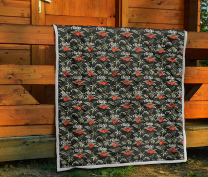 Aloha Palm Tree Design Themed Print Premium Quilt-JTAMIGO.COM
